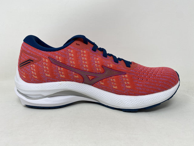 Tênis de corrida Mizuno Wave Rider 25 feminino Cayenne/Phlox tamanho 7 B médio EUA