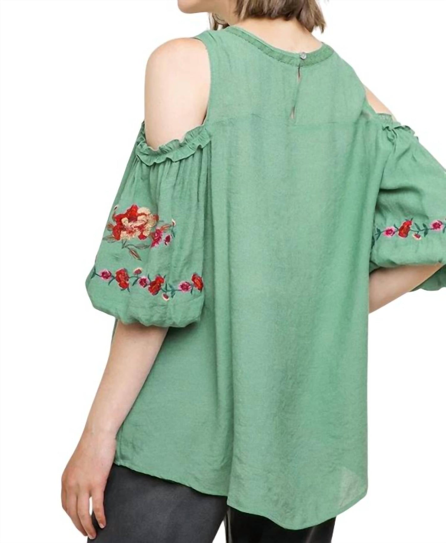 Umgee - Floral Embroidered Peasant Top