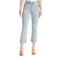 7 For All Mankind - High Rise Light Wash Kick Flare Raw Hem Jeans