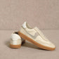 Miim - Women's Textured Platform Lace-up Trainer Sneakers