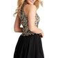 Jovani - Chiffon Embroidered High Neck Dress
