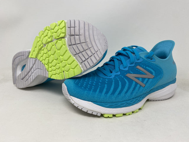 Tênis de corrida feminino New Balance 860 v11 Virtual Sky/Lime tamanho 6,5 D Wide EUA
