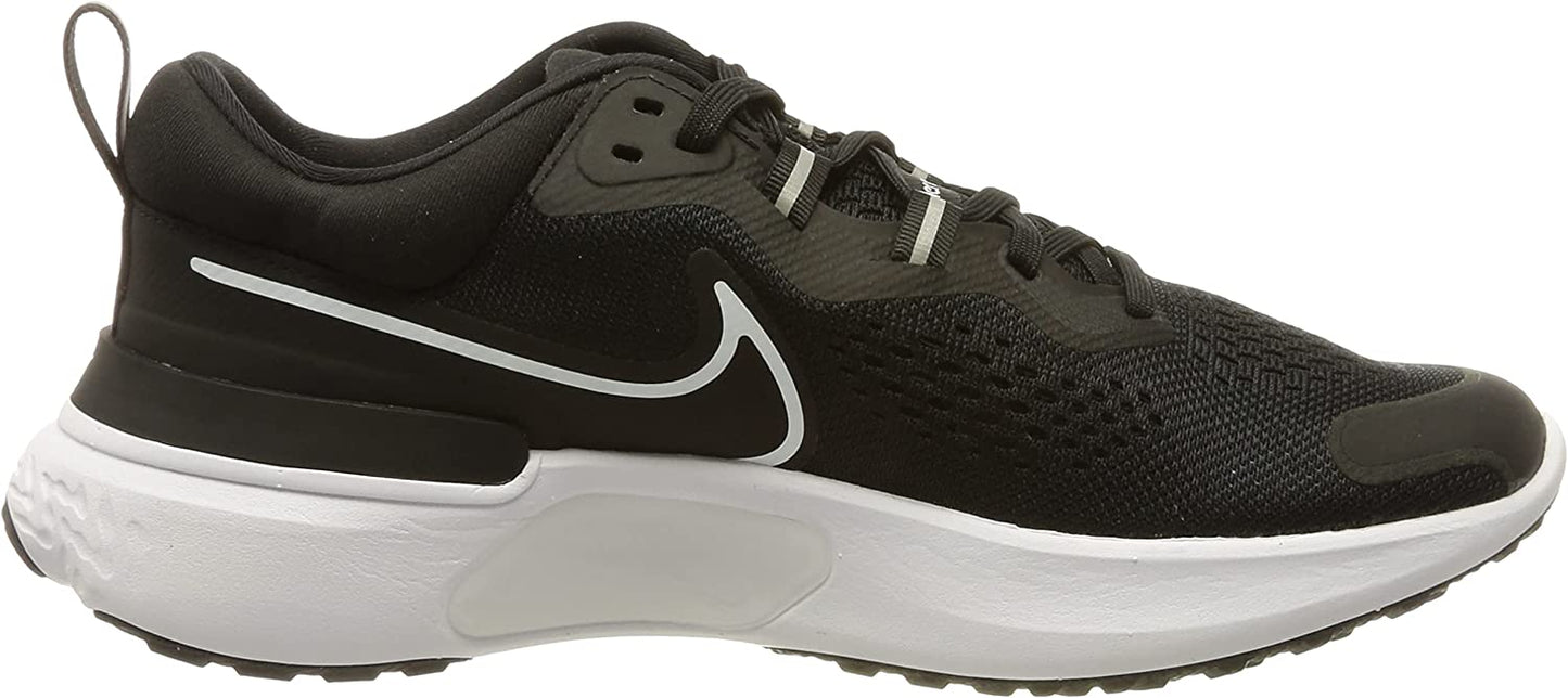 Tênis de corrida Nike React Miler 2 feminino, preto/branco/cinza, tamanho 11 B, médio, EUA
