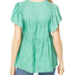 Entro - Flutter Sleeve Eyelet Top
