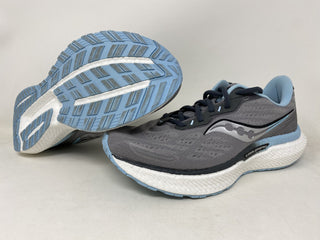 Tênis de corrida feminino Saucony Triumph 19 Alloy/Powder Gray, tamanho 6,5 B (M) EUA