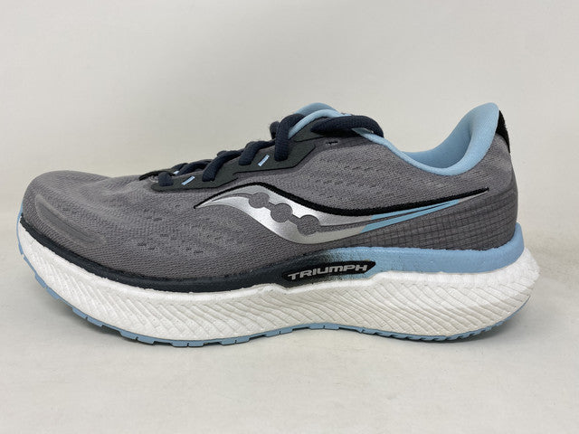 Tênis de corrida feminino Saucony Triumph 19 Alloy/Powder Gray, tamanho 6,5 B (M) EUA