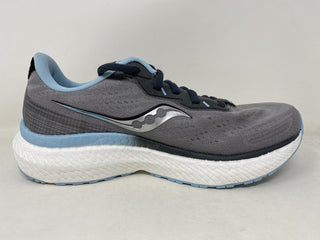Tênis de corrida feminino Saucony Triumph 19 Alloy/Powder Gray, tamanho 6,5 B (M) EUA