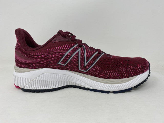 Tênis de corrida feminino New Balance X 860 V12, cor granada/rosa, tamanho 6,5 B, médio, EUA