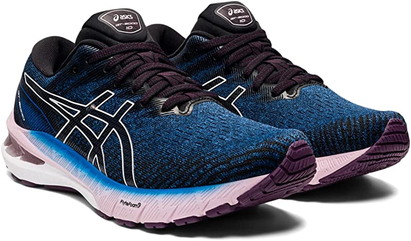 Tênis de corrida feminino Asics Lake Drive/branco azul tamanho 6,5 B (M) EUA