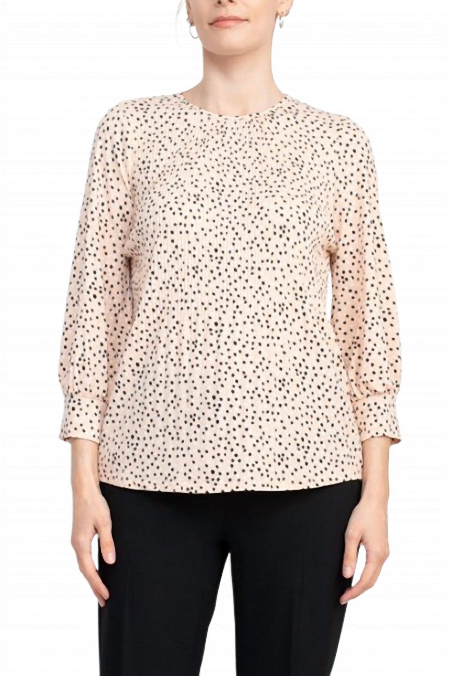Adrianna Papell - Three-quarter Sleeve Crepe Top