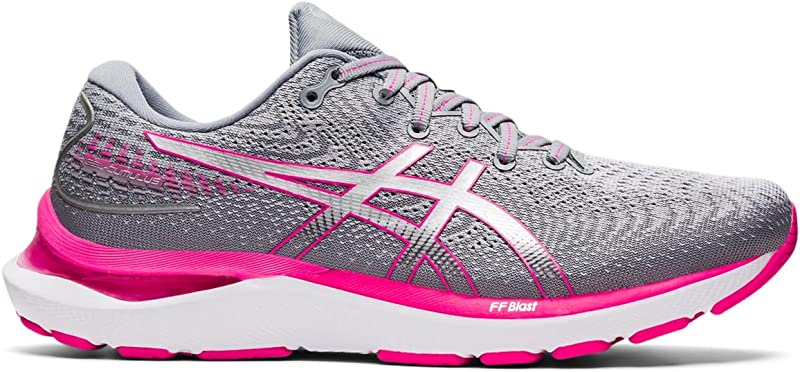 Tênis de corrida feminino ASICS Gel Cumulus 24 Sheet Rock/Rosa/Cinza 10 B (M) EUA