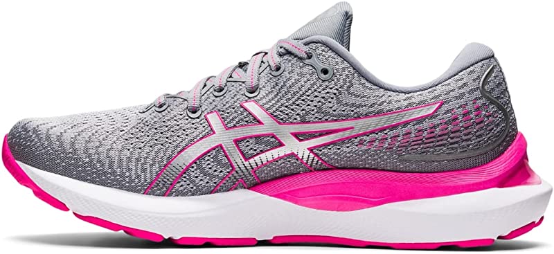 Tênis de corrida feminino ASICS Gel Cumulus 24 Sheet Rock/Rosa/Cinza 10 B (M) EUA