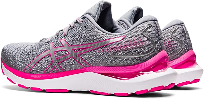 Tênis de corrida feminino ASICS Gel Cumulus 24 Sheet Rock/Rosa/Cinza 10 B (M) EUA