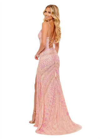 Rachel Allan - Beaded Tulle Long Prom Dress