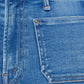 Calça jeans de perna larga com bolso aplicado e roller da Mother - Lil' Hustler