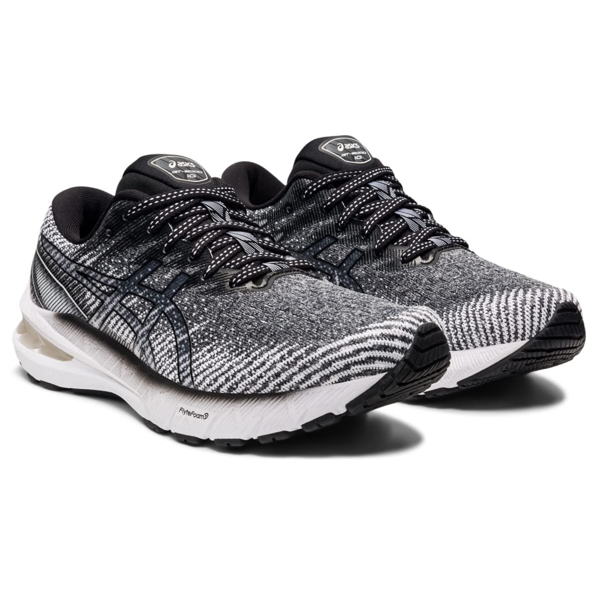 Tênis de corrida feminino Asics GT 2000 10, branco/preto, tamanho 10 B (M) EUA