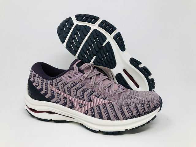 Tênis de corrida Mizuno Wave Rider 24 Knit feminino, roxo, tamanho 6 B (M) EUA