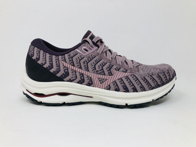 Tênis de corrida Mizuno Wave Rider 24 Knit feminino, roxo, tamanho 6 B (M) EUA