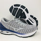 Tênis de corrida Mizuno Wave Rider 24 Knit feminino, branco, tamanho 6 B (M) EUA