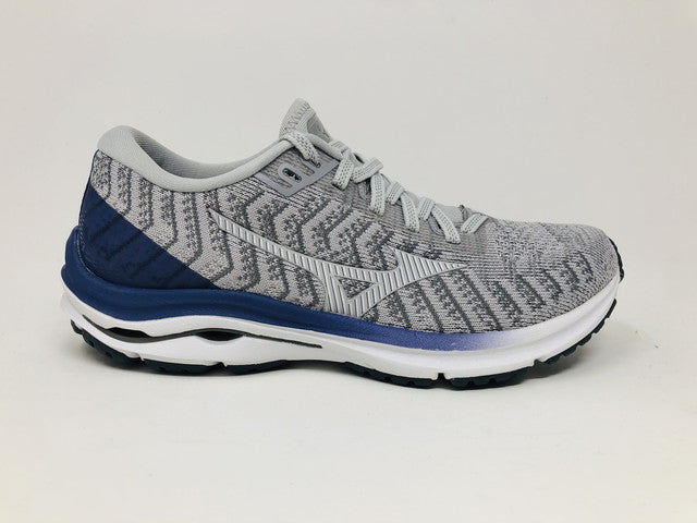 Tênis de corrida Mizuno Wave Rider 24 Knit feminino, branco, tamanho 6 B (M) EUA