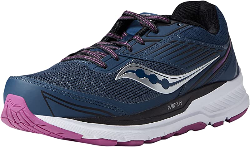 Tênis de corrida Saucony Echelon 8 feminino, azul espacial/razzle