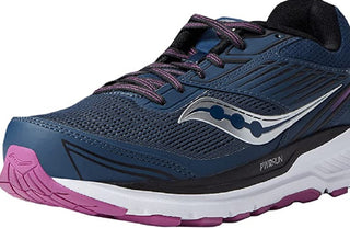 Tênis de corrida Saucony Echelon 8 feminino, azul espacial/razzle