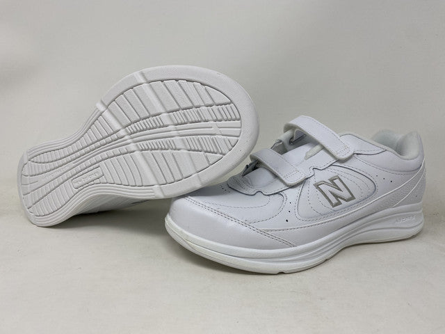 Tênis de caminhada New Balance 577 V1 Hook &amp; Loop feminino, branco, tamanho 8,5, 2E x largo, EUA