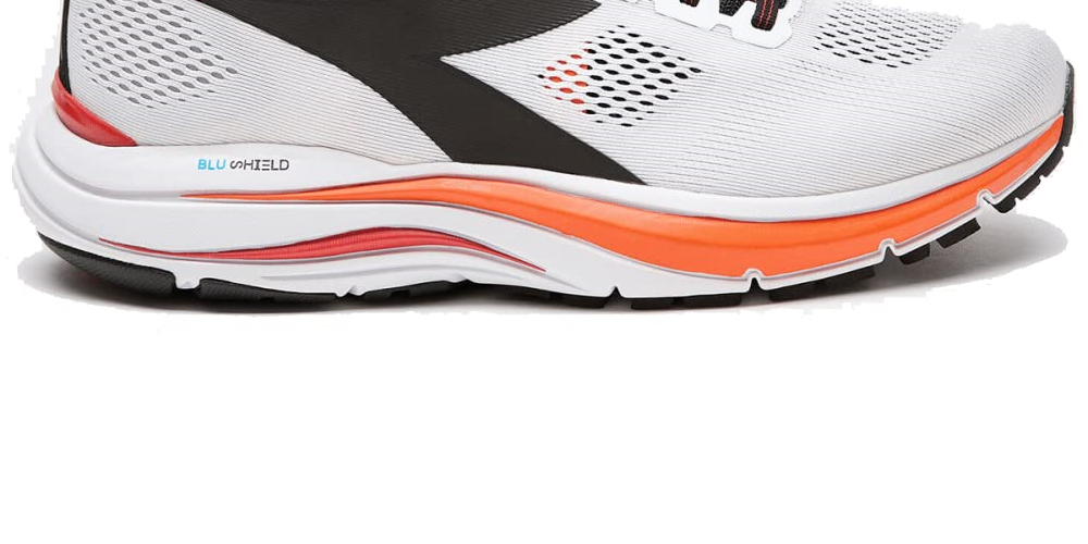 Tênis de corrida Diadora Mythos Blushield 7 Vortice masculino, branco, tamanho 12 D, médio, EUA