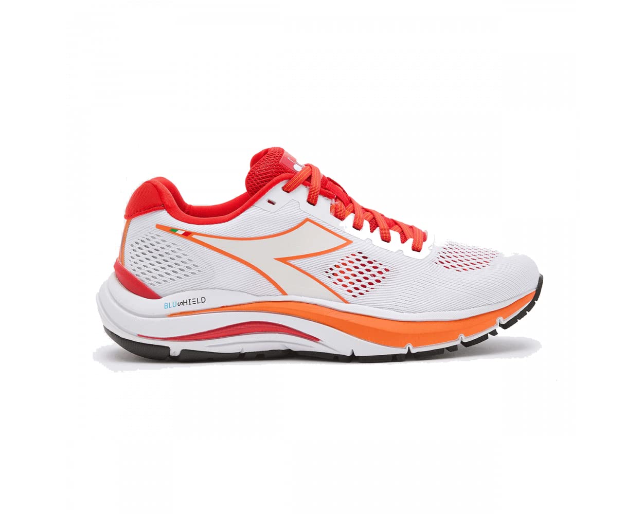 Tênis Diadora Mythos Blushield 7 Vortice Feminino Branco/Vermelho Tamanho 6,5 B Médio EUA