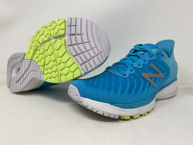 Tênis de corrida feminino New Balance 860 v11 Virtual Sky/Lime Glo, tamanho 6 B, médio, EUA