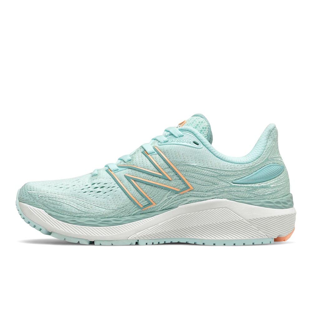 Tênis de corrida New Balance X 860 V12 feminino, azul/manga claro, tamanho 6 D, largo, EUA