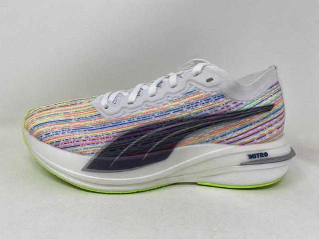 Tênis de corrida Puma Deviate Nitro feminino, branco