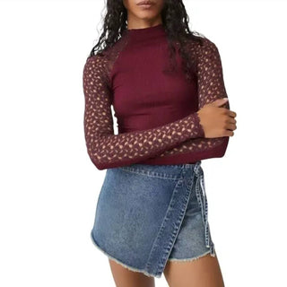 Free People - Blusa Clementine Nervurada em Técnica Mista