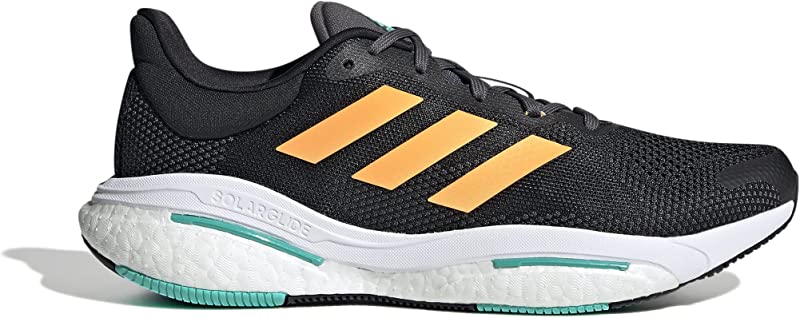 Tênis de corrida masculino Adidas Solar Glide 5 preto/laranja/menta