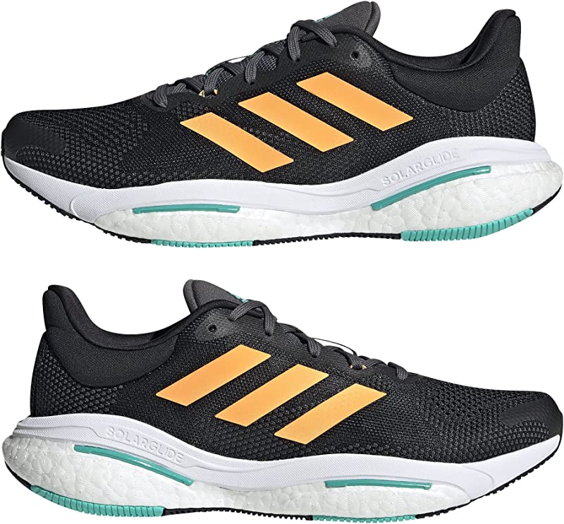 Tênis de corrida masculino Adidas Solar Glide 5 preto/laranja/menta