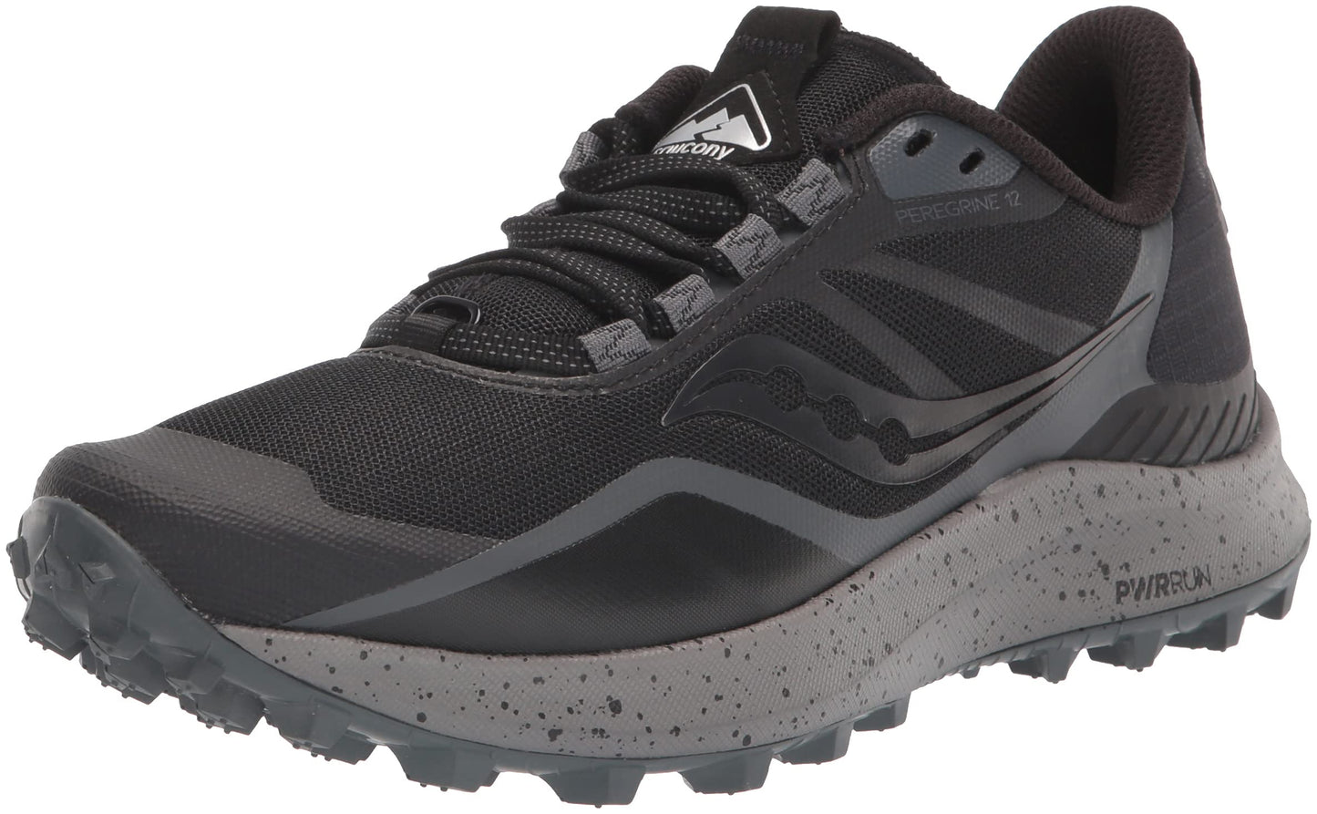 Tênis de corrida Saucony Peregrine 12 feminino, preto, tamanho 6,5 B (M) EUA