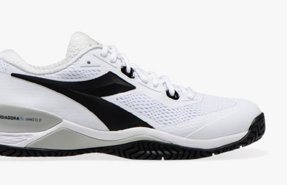 Tênis de tênis feminino Diadora Speed ​​Blueshield 4, preto, tamanho 6 B, médio, EUA