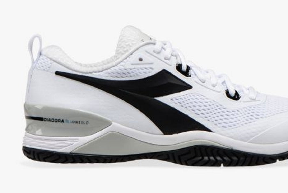 Tênis de tênis feminino Diadora Speed ​​Blueshield 4, preto, tamanho 6 B, médio, EUA