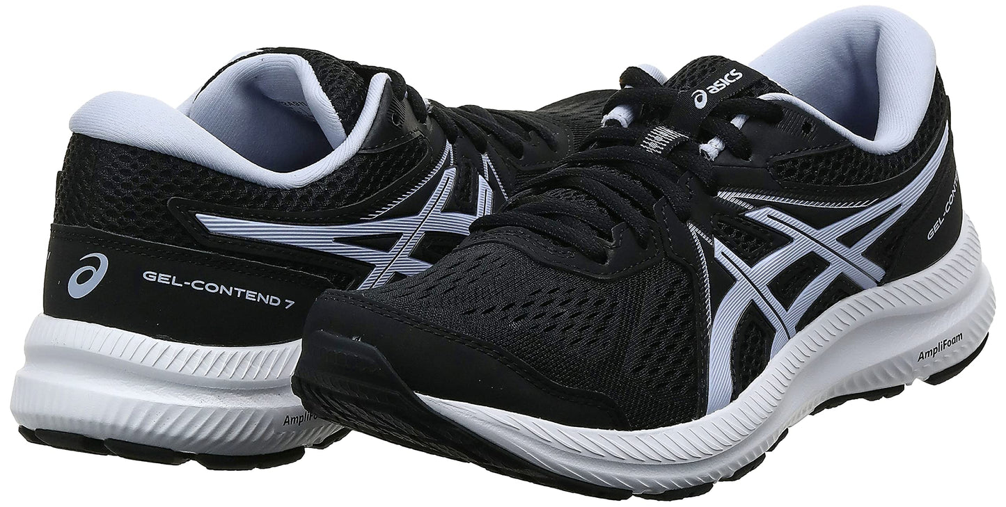 Tênis de corrida feminino Asics Gel Contend 7 preto, tamanho 6 B (M) EUA