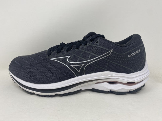 Tênis de corrida Mizuno Wave Inspire 18 feminino, prata e preto
