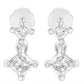 14K White Gold 3/4 cttw Double Diamond Princess-Cut Stud Earrings (I-J Clarity, I2-I3 Color)