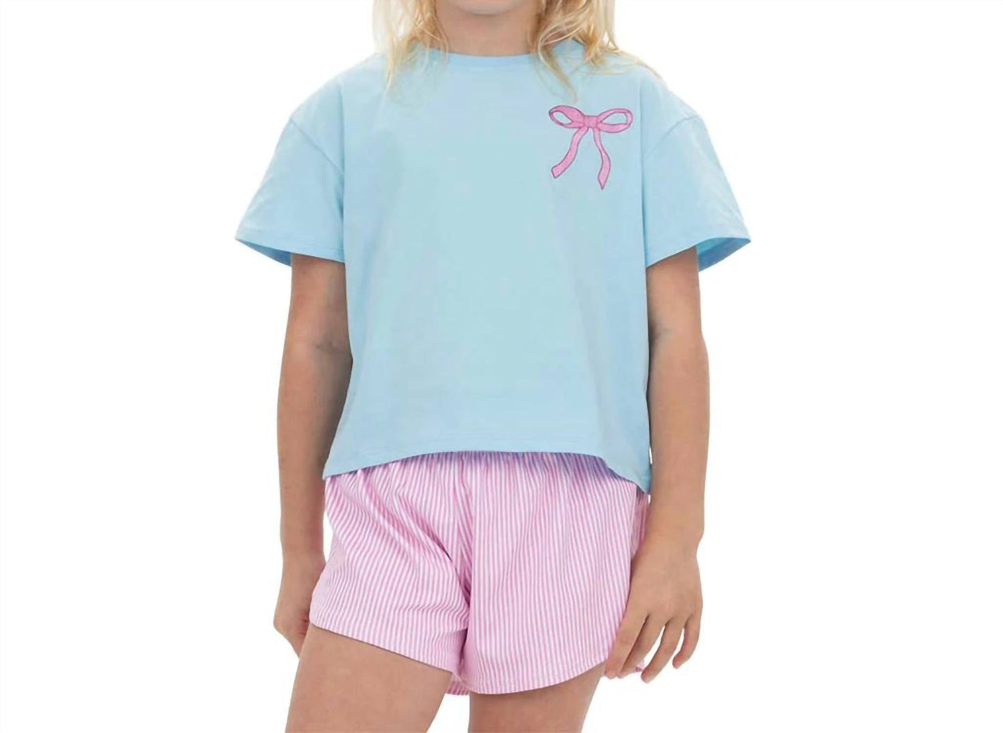 Azarhia - Girls Glitter Bow Boxy Tee