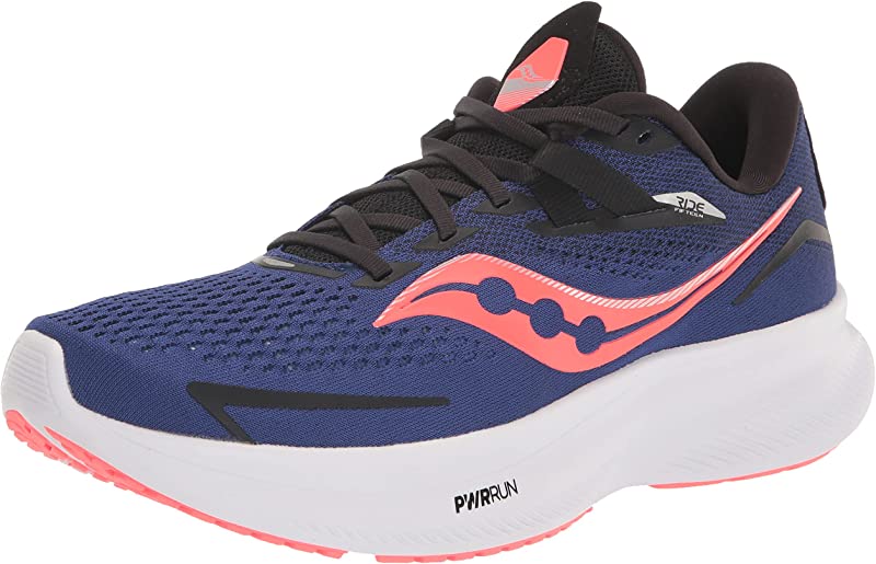 Tênis de corrida Saucony Ride 15 masculino, safira/vermelho ViZi, tamanho 9, 2E, largo, EUA