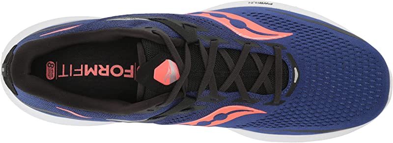 Tênis de corrida Saucony Ride 15 masculino, safira/vermelho ViZi, tamanho 10, 2E, largo, EUA