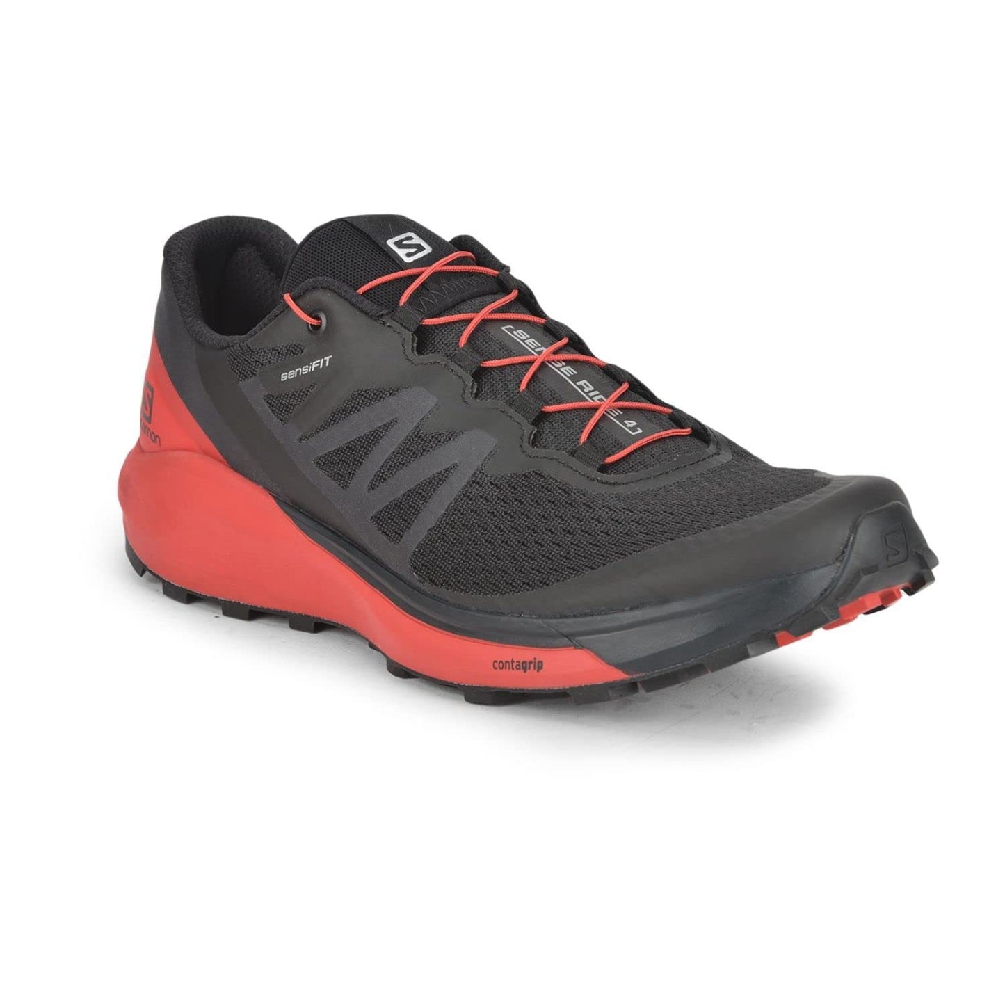 Tênis Salomon Sense Ride 4 Trail Masculino Preto/Goji Berry Tamanho 11,5 D Médio EUA