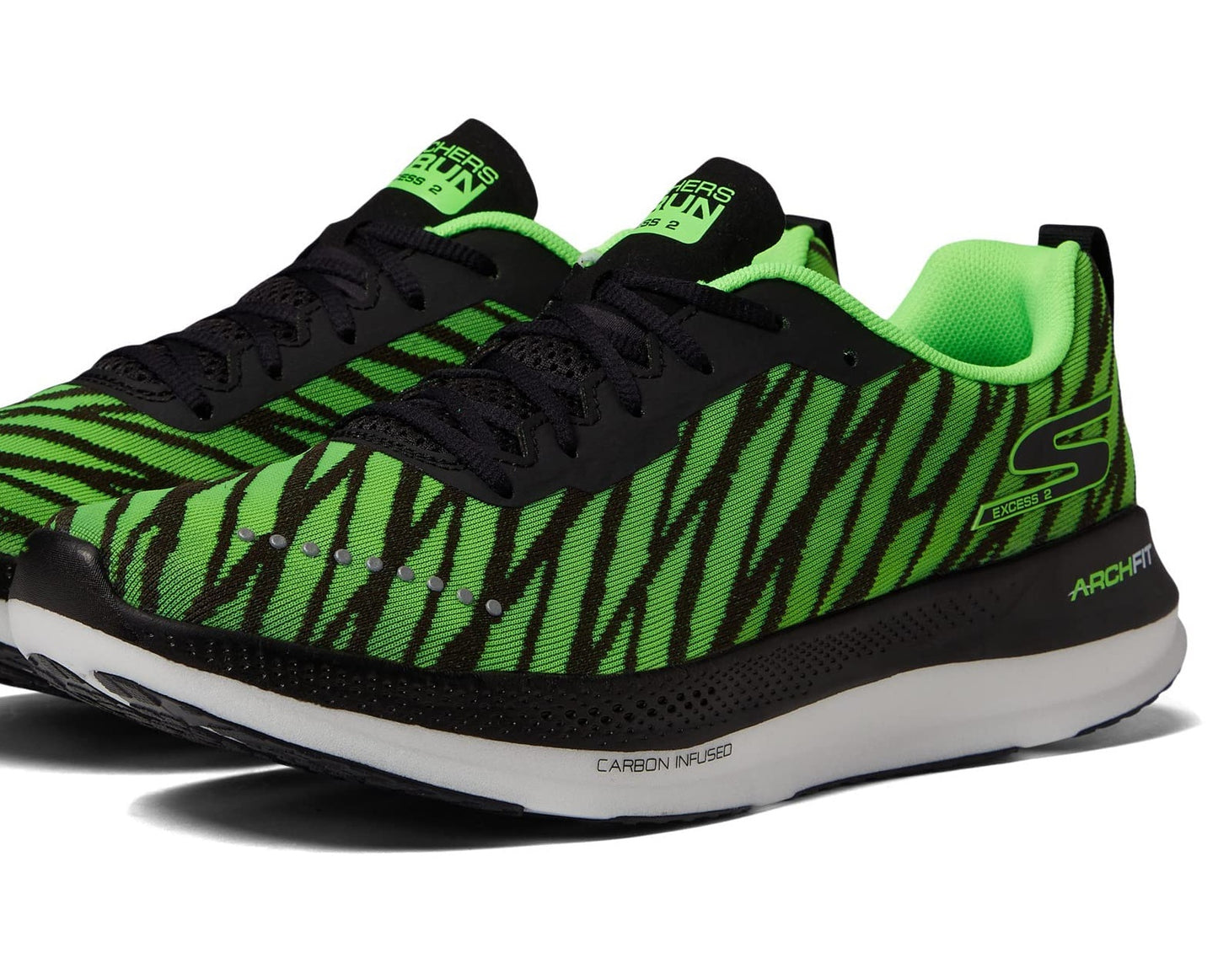 Tênis Skechers Go Run Arch Fit Razor Excess 2 Masculino Verde Limão/Preto Tamanho 9 D Médio EUA
