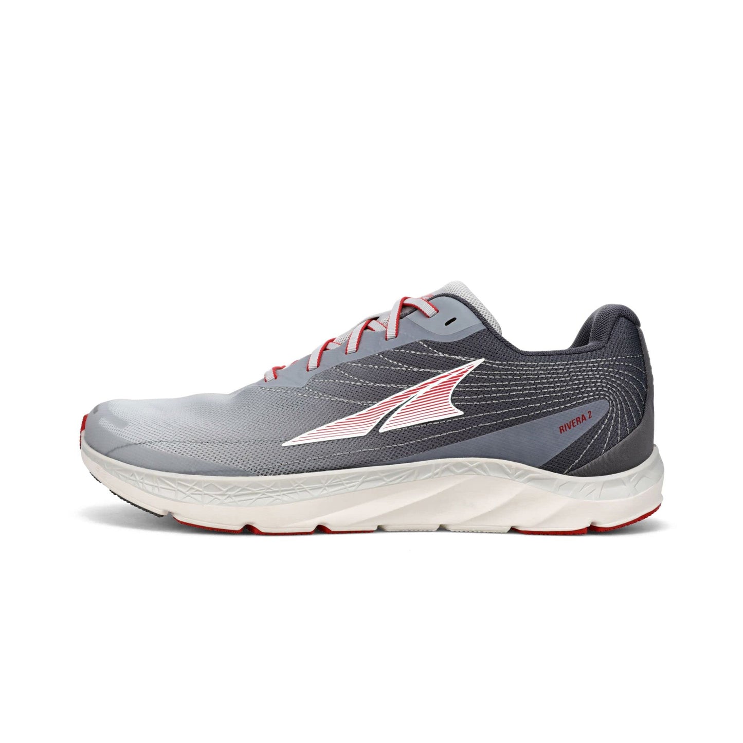 Tênis de corrida masculino ALTRA Rivera 2 cinza claro/vermelho, tamanho 12 D, médio, EUA