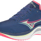 Tênis de corrida Mizuno Wave Rebellion masculino, azul/rosa paraíso, tamanho 10 D, médio, EUA