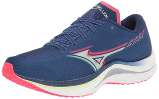 Tênis de corrida Mizuno Wave Rebellion masculino, azul/rosa paraíso, tamanho 12 D, médio, EUA
