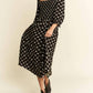 Jade By Jane - Ribbon Puff Sleeve Midi Dress